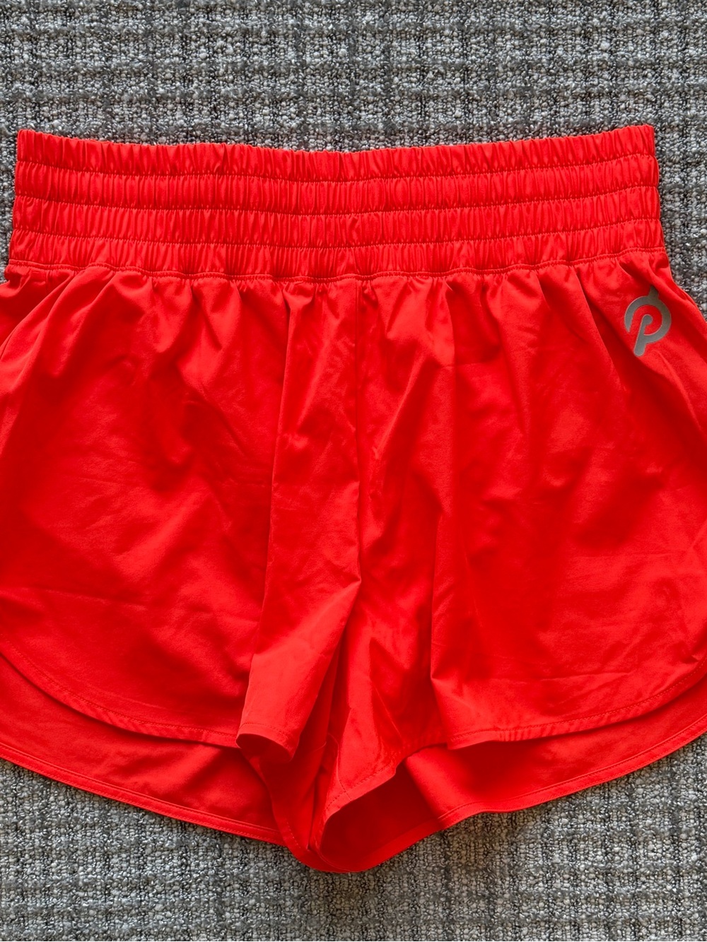Peloton High-Ride Red Running Shorts